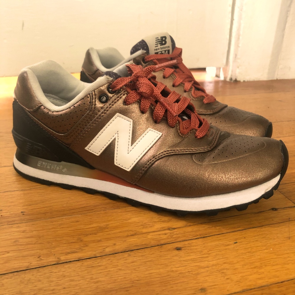 New Balance 574 Copper/Bronze Trainers